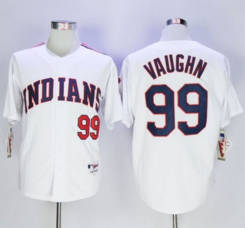 Indians #99 Ricky Vaughn White 1978 Turn Back The Clock Stitched Jersey