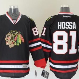 Blackhawks #81 Marian Hossa Black Stitched Jersey