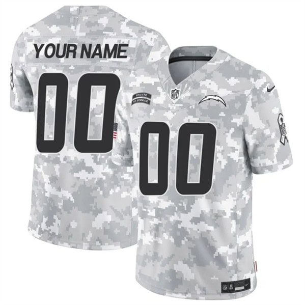Los Angeles Chargers Custom Arctic Camo 2024 F.U.S.E. Salute To Service Limited Stitched Jersey