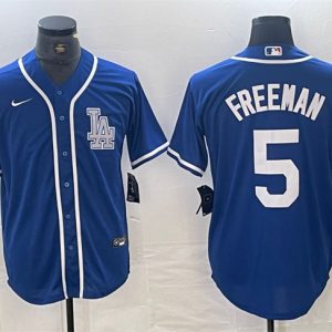 Los Angeles Dodgers #5 Freddie Freeman Blue Cool Base Stitched Jersey