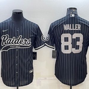Las Vegas Raiders #83 Darren Waller Black With Patch Cool Base Stitched Baseball Jersey