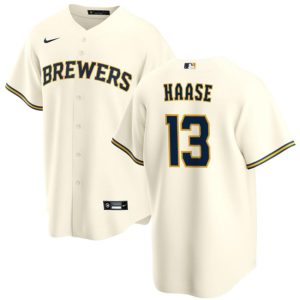 Milwaukee Brewers #13 Eric Haase Cream Cool Base Stitched Jersey