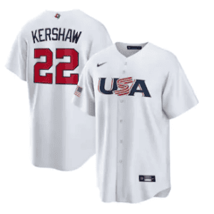 USA #22 Clayton Kershaw 2023 White World Classic Stitched Jersey