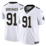 New Orleans Saints #91 Davon Godchaux White 2025 F.U.S.E. Vapor Limited Stitched Jersey