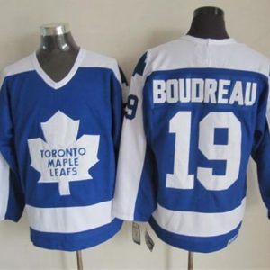Maple Leafs #19 Bruce Boudreau Blue White CCM Throwback Stitched Jersey