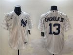 New York Yankees #13 Jazz Chisholm Jr. White Cool Base Stitched Jersey