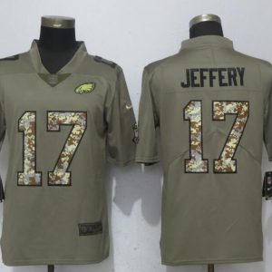Philadelphia Eagles #17 Alshon Jeffery Olive Camo Salute To Service Limited Stitched Jersey