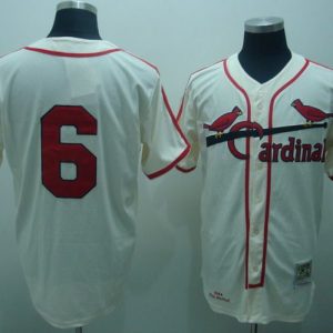 Mitchell And Ness Cardinals #6 Stan Musial Stitched Cream Throwback Jersey
