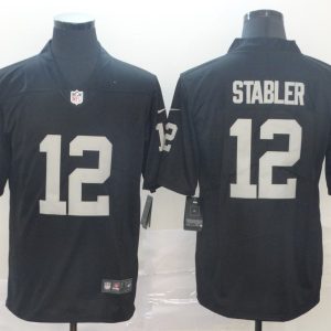 Raiders #12 Kenny Stabler Black Vapor Untouchable Limited Stitched Jersey