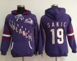 Colorado Avalanche #19 Joe Sakic Purple Old Time Heidi NHL Hoodie