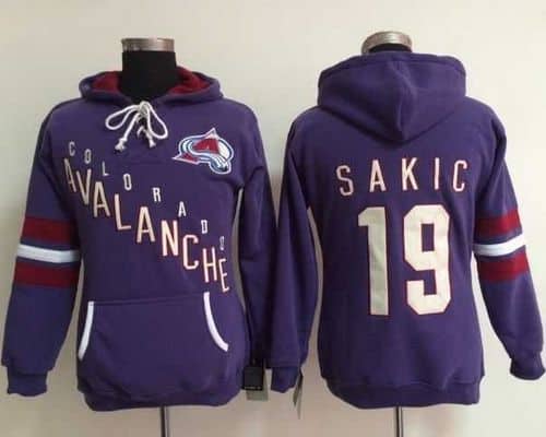 Colorado Avalanche #19 Joe Sakic Purple Old Time Heidi NHL Hoodie