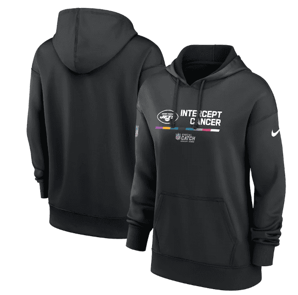 New York Jets 2022 Black NFL Crucial Catch Therma Performance Pullover Hoodie(Run Small)