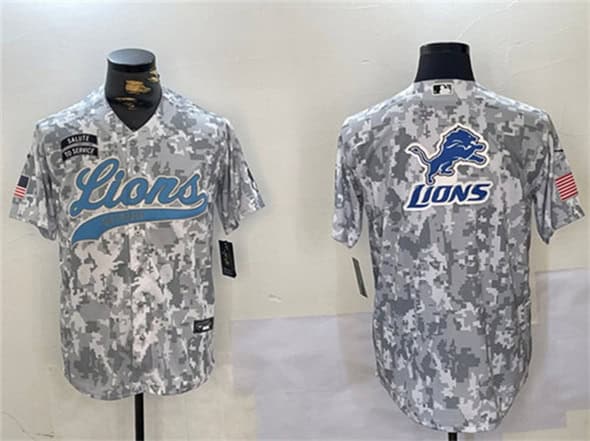 Detroit Lions Team Big Logo 2024 Arctic Camo Salute To Service Stitched Jersey