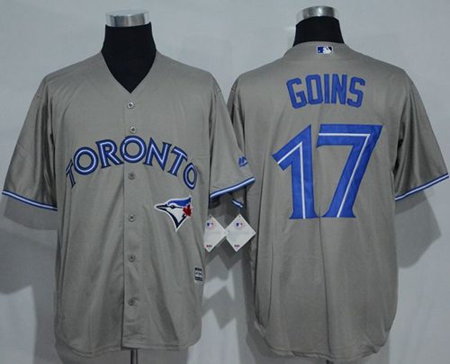 Blue Jays #17 Ryan Goins Grey New Cool Base Stitched Jersey