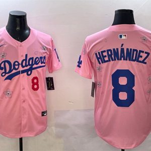 Los Angeles Dodgers #8 Enrique Hernandez Pink 2025 Tokyo Series Limited Stitched Jersey