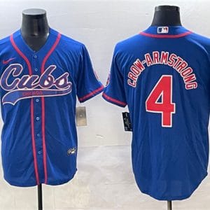 Chicago Cubs #4 Pete Crow-Armstrong Royal Cool Base Stitched Jersey
