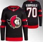 Ottawa Senators #70 Joonas Korpisalo Black Stitched Jersey