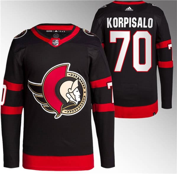 Ottawa Senators #70 Joonas Korpisalo Black Stitched Jersey