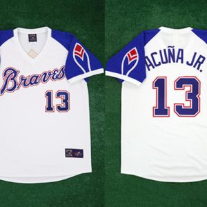 Atlanta Braves #13 Ronald Acuna Jr. Cool Base Throwback Stitched Jersey