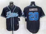 Detroit Lions #20 Barry Sanders Black Cool Base Stitched Jersey