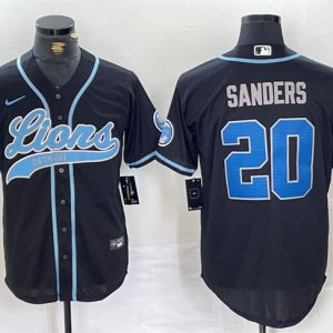 Detroit Lions #20 Barry Sanders Black Cool Base Stitched Jersey
