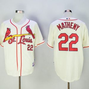Cardinals #22 Mike Matheny Cream Cool Base Stitched Jersey