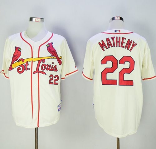 Cardinals #22 Mike Matheny Cream Cool Base Stitched Jersey