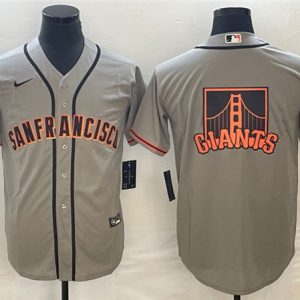 San Francisco Giants Gray Team Big Logo Cool Base Stitched Jersey