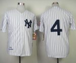 Mitchelland Ness 1939 Yankees #4 Lou Gehrig White Throwback Stitched Jersey