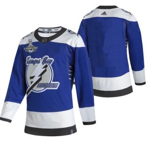 Tampa Bay Lightning #88 Andrei Vasilevskiy 2021 Blue Stanley Cup Champions Reverse Retro Stitched Jersey