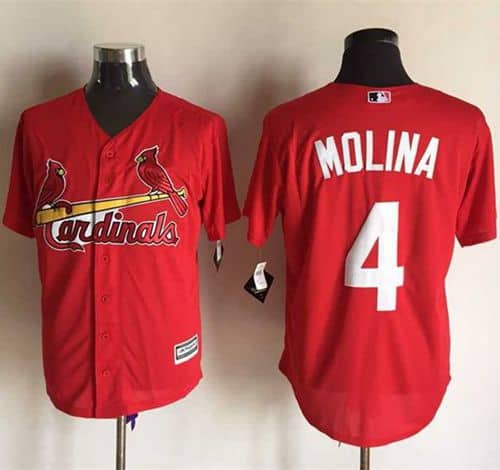 Cardinals #4 Yadier Molina Red New Cool Base Stitched Jersey
