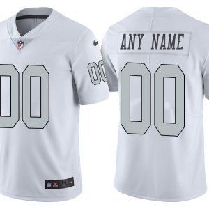 Oakland Raiders Customized White Rush Color Limited Stitched NFL Jersey