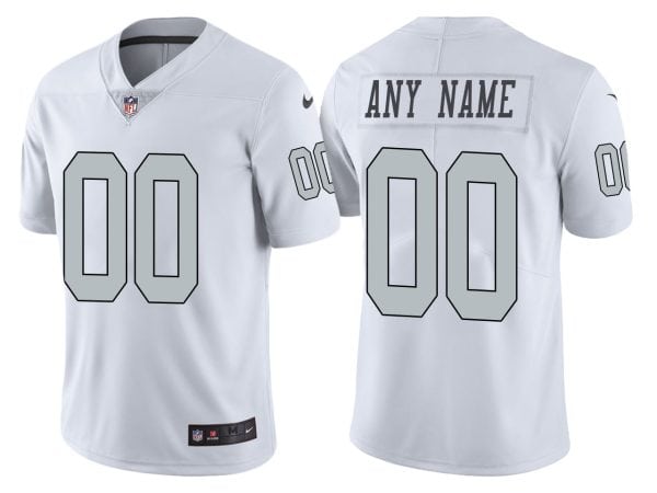 Oakland Raiders Customized White Rush Color Limited Stitched NFL Jersey