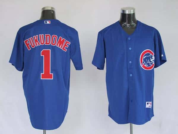 Cubs #1 Kosuke Fukudome Stitched Blue Jersey