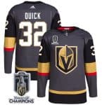 Vegas Golden Knights #32 Jonathan Quick Gray 2023 Stanley Cup Champions Stitched Jersey