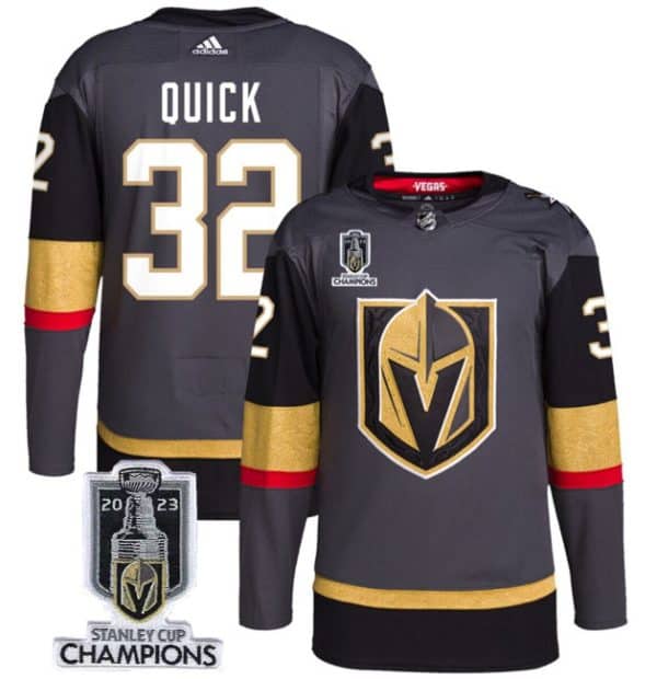 Vegas Golden Knights #32 Jonathan Quick Gray 2023 Stanley Cup Champions Stitched Jersey
