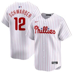 Philadelphia Phillies #12 Kyle Schwarber White Home Limited Stitched Jersey
