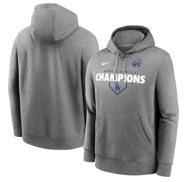 Los Angeles Dodgers Heather Charcoal 2024 World Series Champions Pullover Hoodie