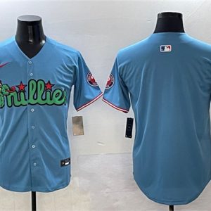 Philadelphia Phillies Blank Light Blue Phanatic Limited Stitched Jersey