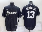 Atlanta Braves #13 Ronald Acuna Jr. Black Cool Base Stitched Baseball Jersey