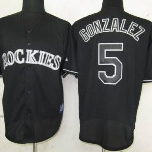 Rockies #5 Carlos Gonzalez Black Fashion Stitched Jersey