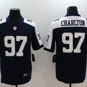 Dallas Cowboys #97 Taco Charlton Navy Throwback Vapor Untouchable Player Limited Jersey