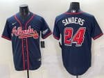 Atlanta Braves #24 Deion Sanders Navy 2025 Speedway Classic Alternate Stitched Jersey
