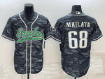 Philadelphia Eagles #68 Jordan Mailata Gray Camo With Patch Cool Base Stitched Jersey