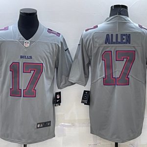 Buffalo Bills #17 Josh Allen Gray Atmosphere Fashion Stitched Jersey
