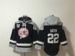 New York Yankees #22 Juan Soto Navy Gray Ageless Must-Have Lace-Up Pullover Hoodie