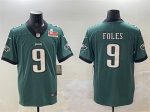 Philadelphia Eagles #9 Nick Foles Green 2025 Super Bowl LIX Patch Vapor Untouchable Limited Stitched Jersey