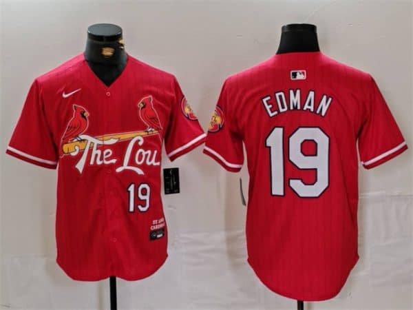 St. Louis Cardinals #19 Tommy Edman Red 2024 City Connect Stitched Jersey