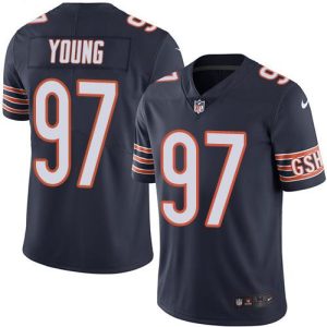 Bears #97 Willie Young Navy Blue Stitched Limited Rush Nike Jersey