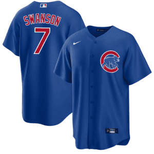 Chicago Cubs #7 Dansby Swanson Royal Cool Base Stitched Jersey